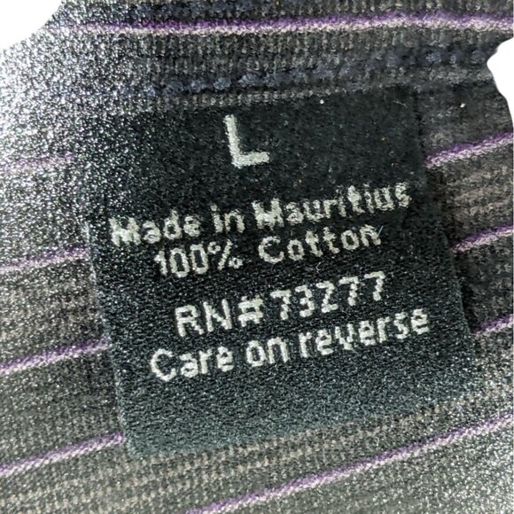 Apt. 9 Large 100% Cotton Brown Striped Long Sleeve Dress Shirt 37g - Picture 4 of 6